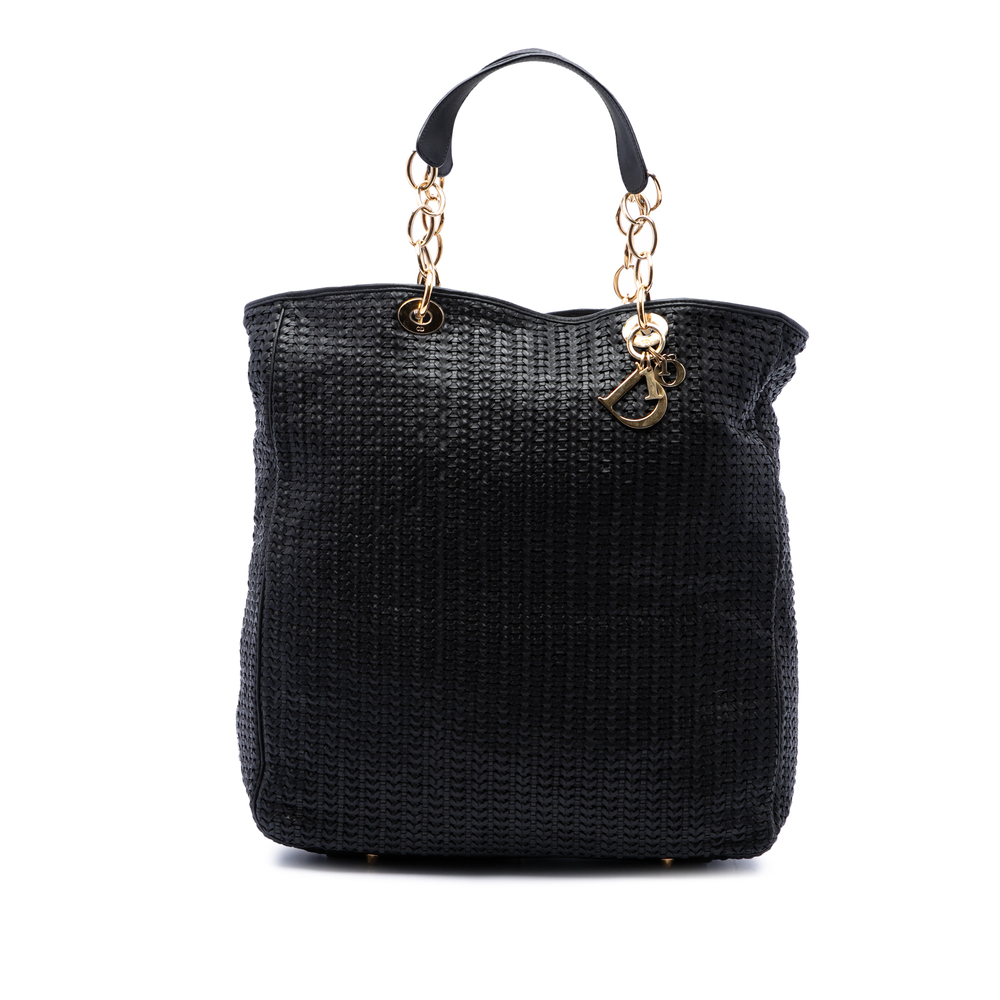 Pre-Loved Dior Large Woven Lambskin Lady Dior Soft Shopping Tote